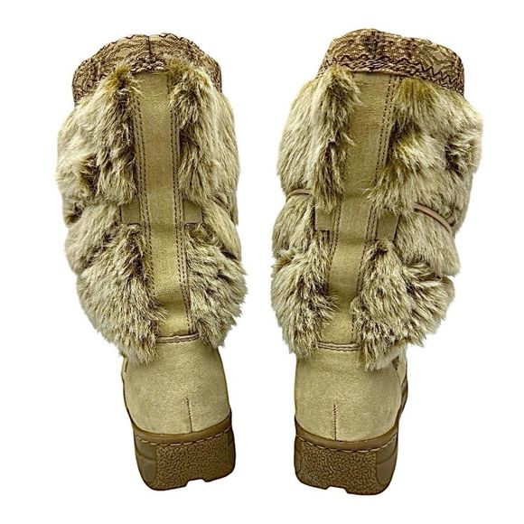 Minnetonka Women’s Beige Suede Faux Fur Boot Size 8 M EU 38.5 Pre-Owned - Picture 3 of 11